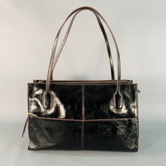 HOBO Black Patent Leather Shoulder Bag Handbag - Picture 1 of 7